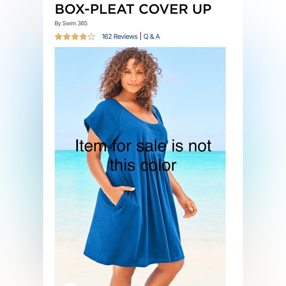 Swimsuits for All Box-Pleat Cover Up. Size 26/28. COLOR: BRIGHT FUCHSIA - Picture 2 of 8